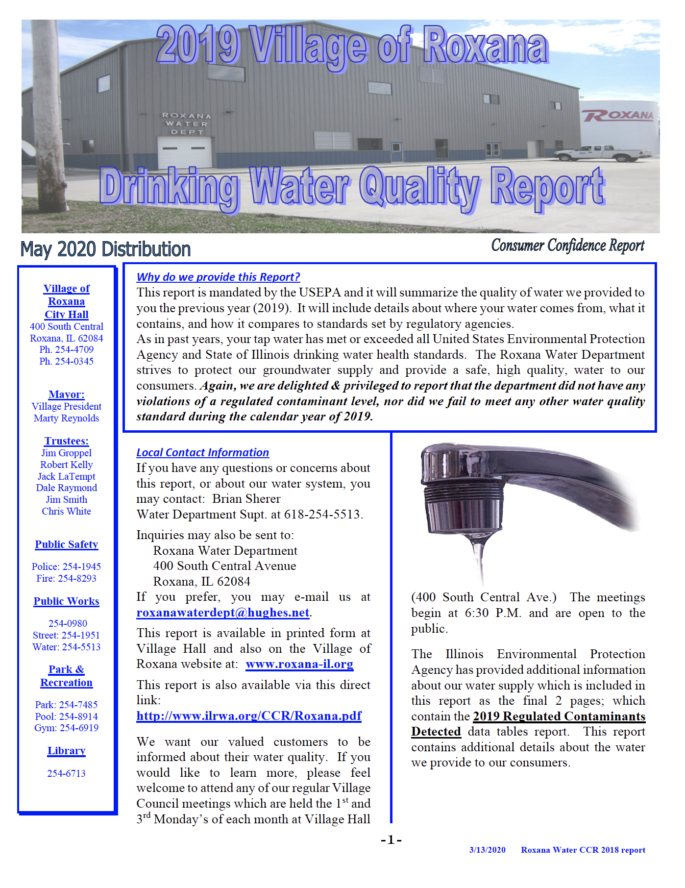 Water The Village of Roxana